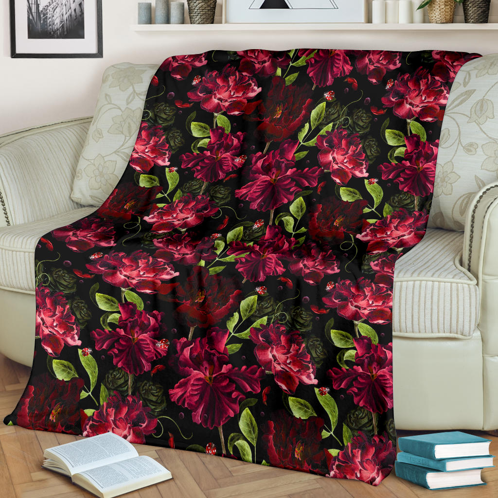Iris Pattern Print Design IR03 Fleece Blanket