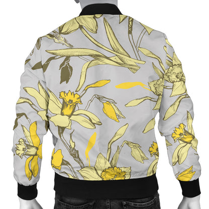 Daffodils Pattern Print Design DF05 Men Bomber Jacket