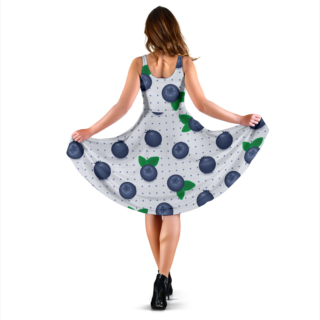 Blueberry Pattern Print Design BB02 Midi Dress