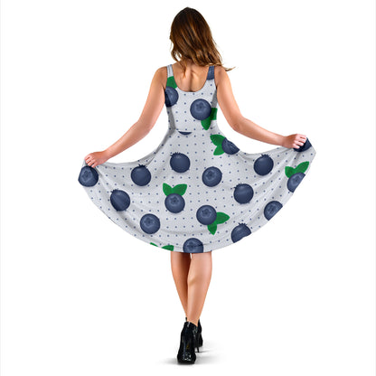 Blueberry Pattern Print Design BB02 Midi Dress