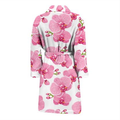 Orchid Pink Pattern Print Design OR07 Men Bathrobe