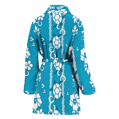 Hawaiian Themed Pattern Print Design H025 Women Bathrobe