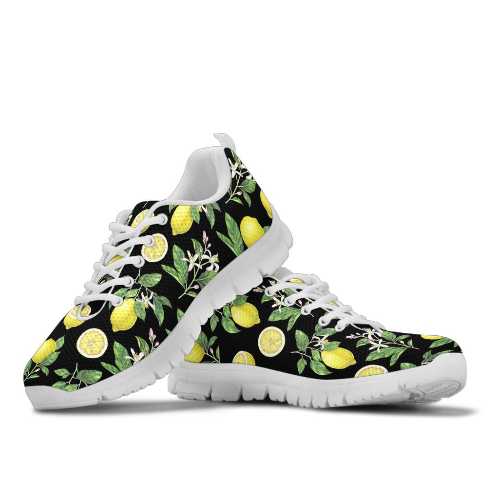 Lemon Pattern Print Design LM02 Sneakers White Bottom Shoes