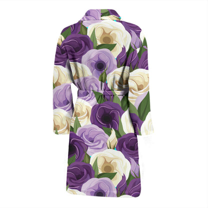 Lisianthus Pattern Print Design LT01 Men Bathrobe
