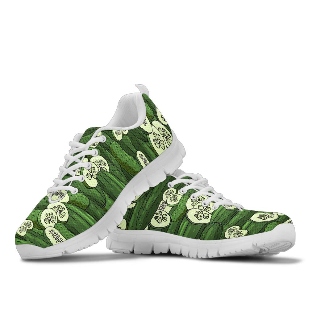 Cucumber Pattern Print Design CC01 Sneakers White Bottom Shoes