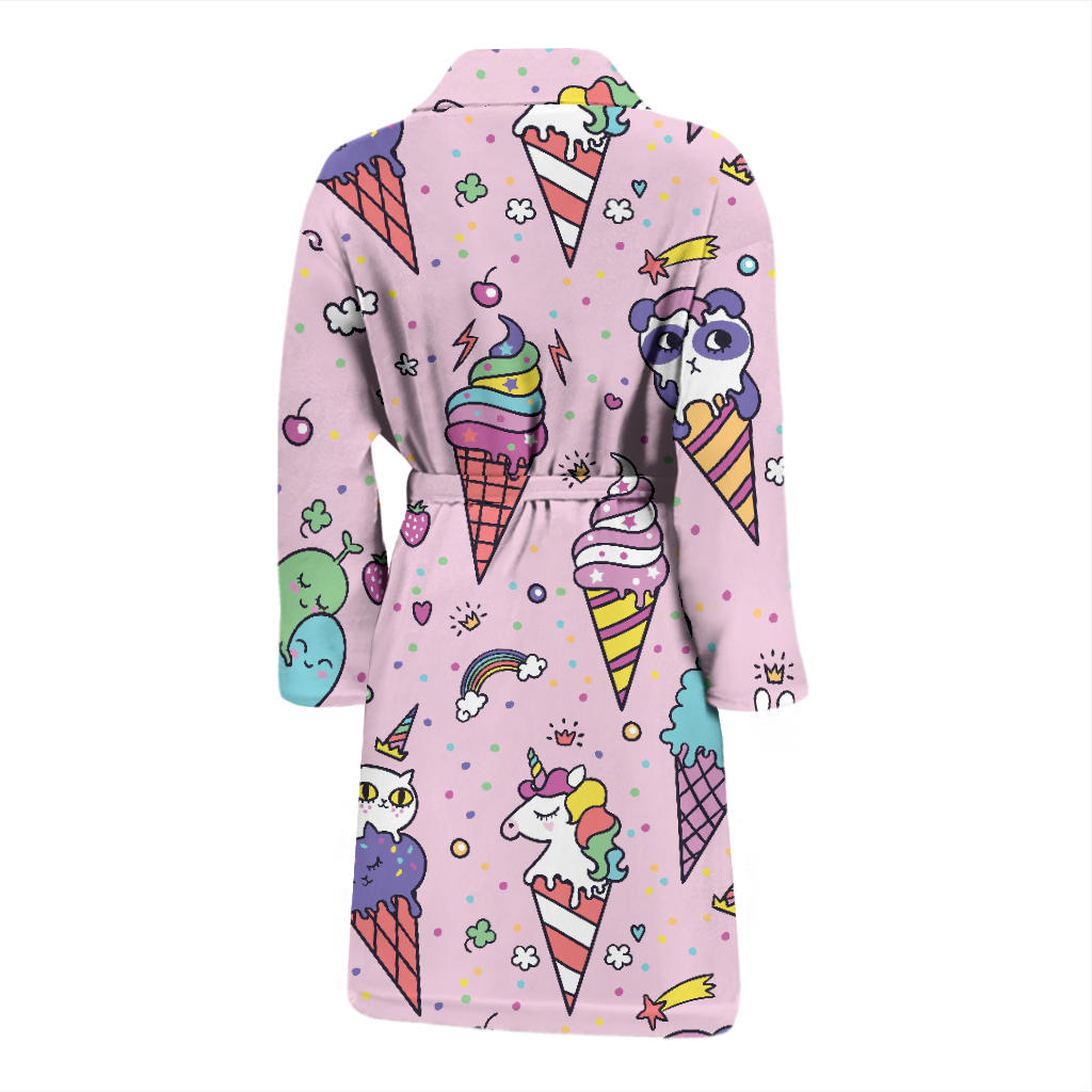 Ice Cream Pattern Print Design IC05 Men Bathrobe