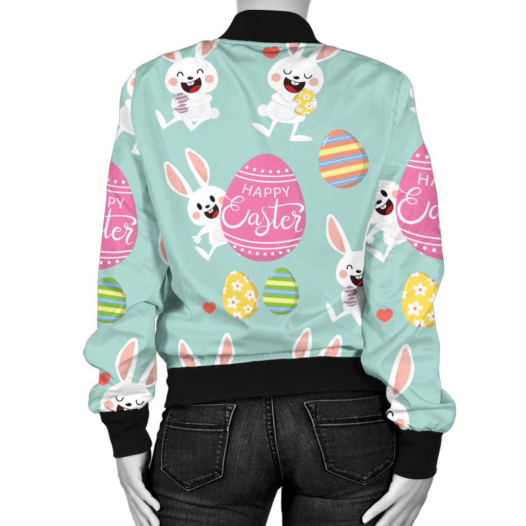 Easter Eggs Pattern Print Design RB014 Women Bomber Jacket