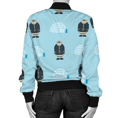 Eskimo Pattern Print Design 03 Women's Bomber Jacket