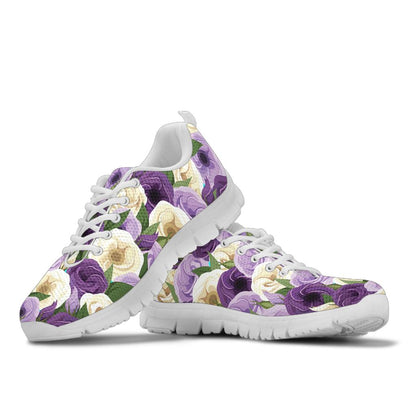 Lisianthus Pattern Print Design LT01 Sneakers White Bottom Shoes
