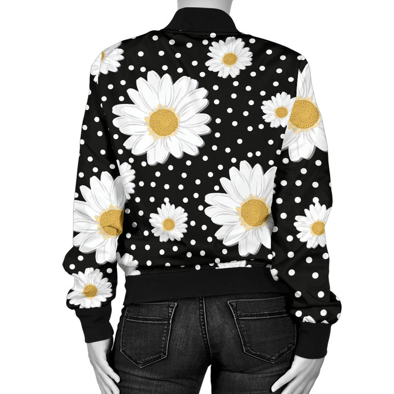 Daisy Pattern Print Design DS02 Women Bomber Jacket