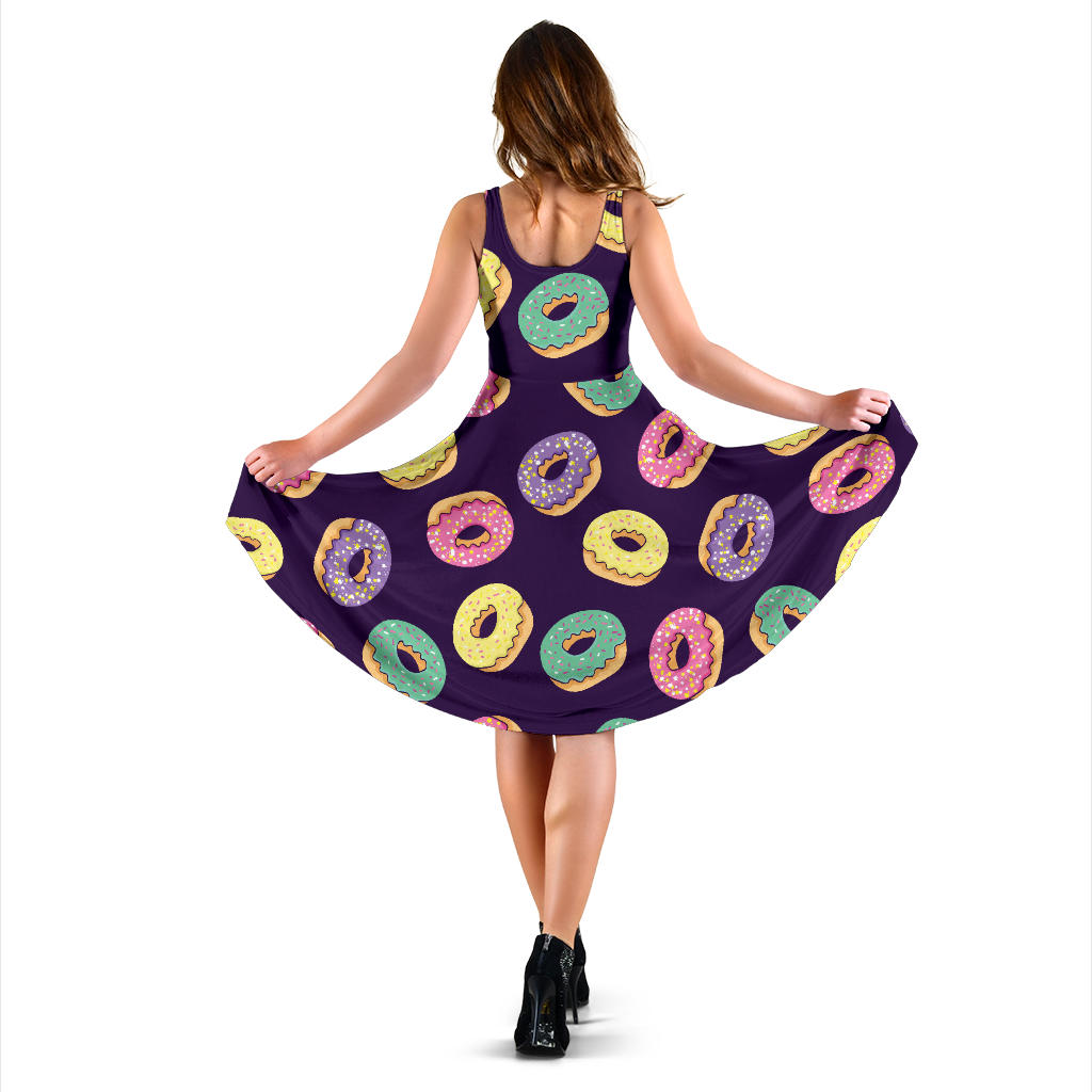 Donut Pattern Print Design DN08 Midi Dress