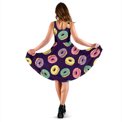 Donut Pattern Print Design DN08 Midi Dress