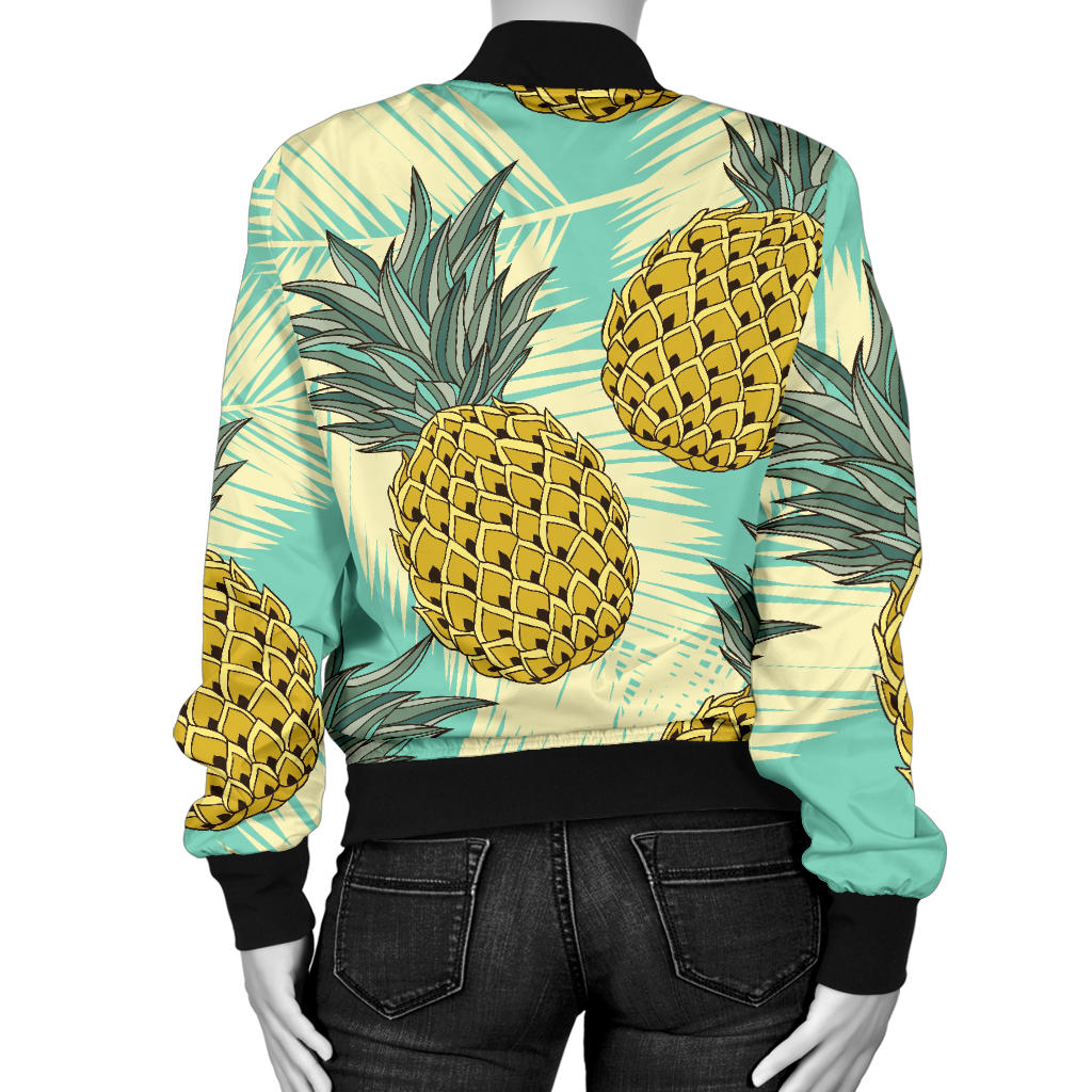 Pineapple Pattern Print Design PP03 Women Bomber Jacket