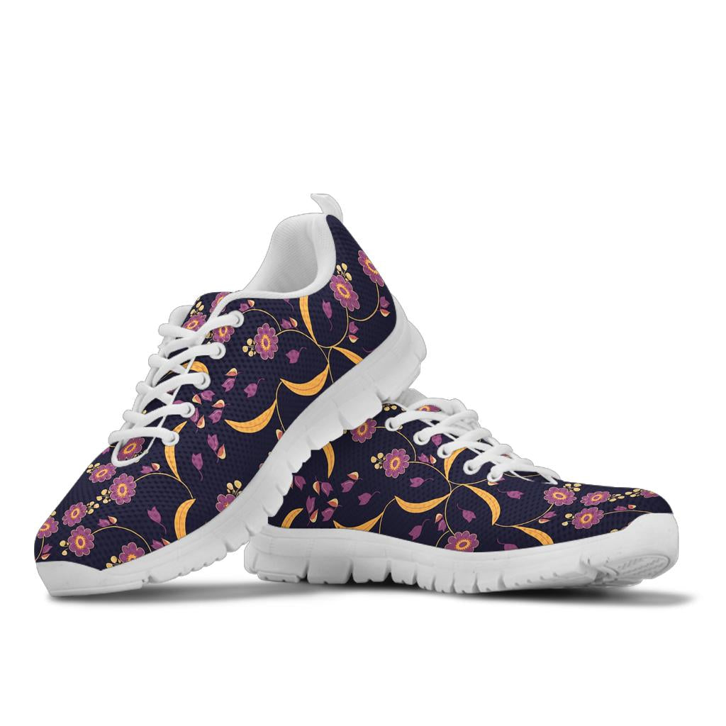 Anemone Pattern Print Design AM012 Sneakers White Bottom Shoes