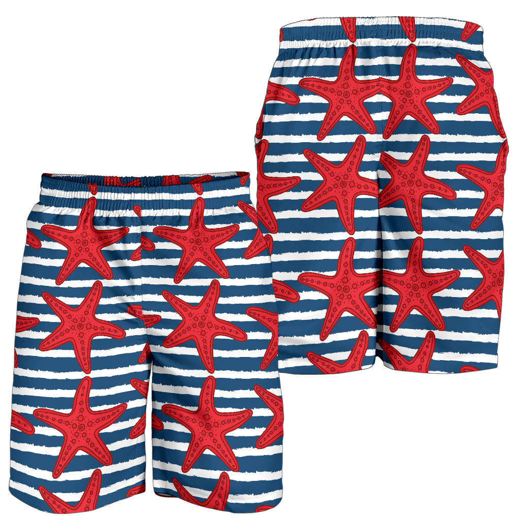 Starfish Red Pattern Print Design 02 Mens Shorts