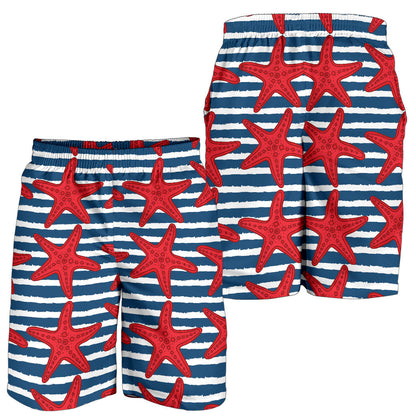 Starfish Red Pattern Print Design 02 Mens Shorts
