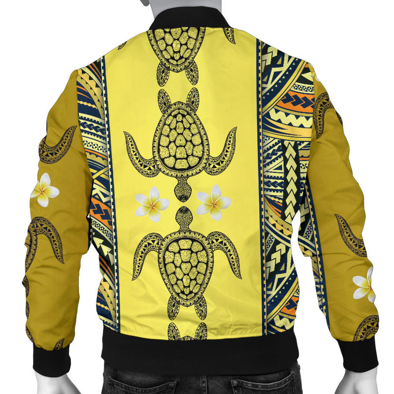 Polynesian Turtle Hawaiian Design Print Men Bomber Jacket