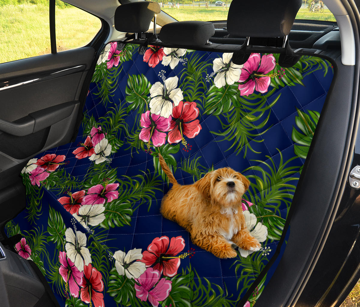 Hibiscus Pattern Print Design HB028 Rear Dog  Seat Cover