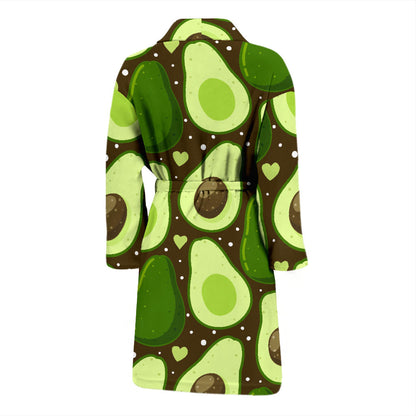 Avocado Pattern Print Design AC04 Men Bathrobe