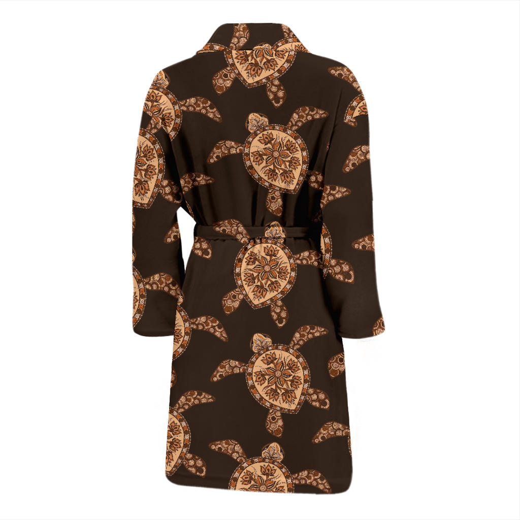 Tribal Sea Turtle Pattern Print Design T09 Men Bathrobe