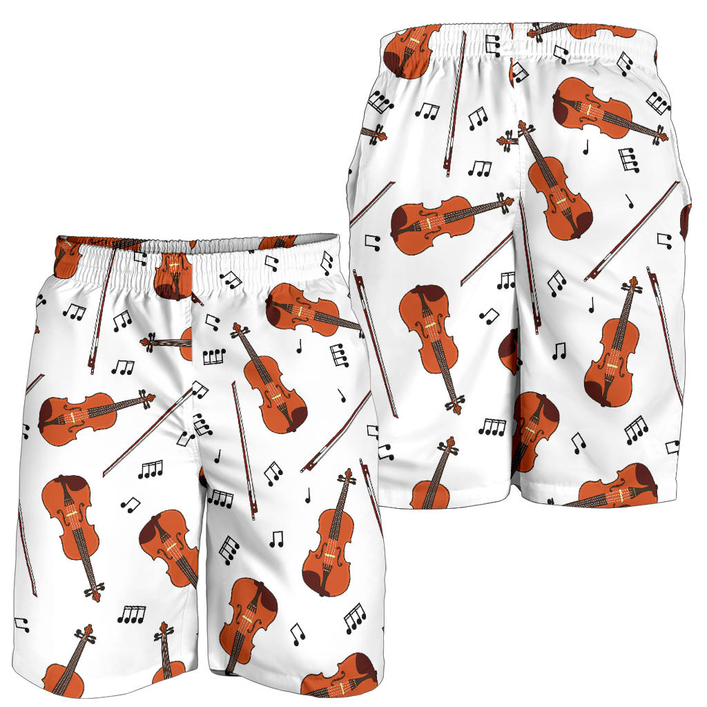 Violin Pattern Print Design 02 Mens Shorts