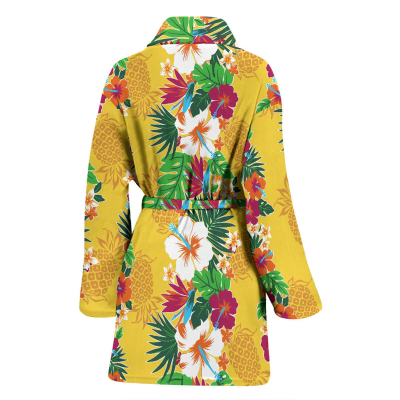 Hawaiian Themed Pattern Print Design H09 Women Bathrobe