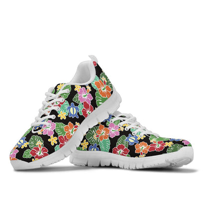 Hawaiian Themed Pattern Print Design H010 Sneakers White Bottom Shoes