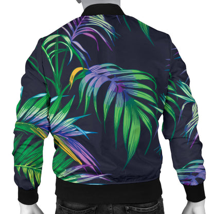 Palm Leaves Pattern Print Design PL04 Men Bomber Jacket