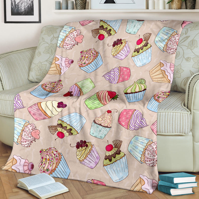 Cupcake Pattern Print Design CP06 Fleece Blanket