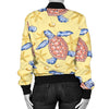 Sea Turtle Pattern Print Design T06 Women Bomber Jacket