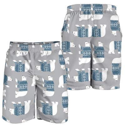 Polar Bear Pattern Print Design A03 Mens Shorts