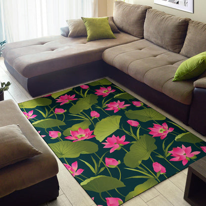 Water Lily Pattern Print Design WL09 Area Rugs
