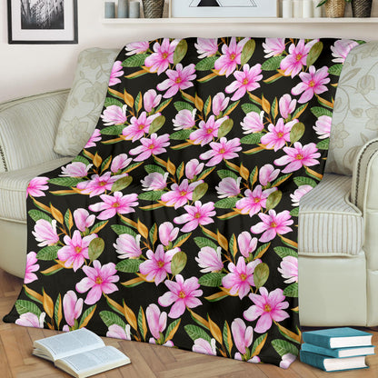 Magnolia Pattern Print Design MAG08 Fleece Blanket
