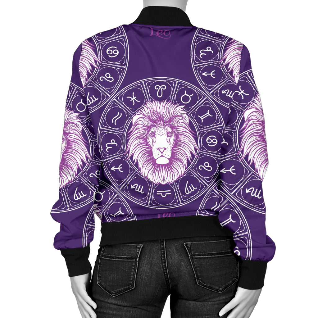 Leo Pattern Print Design 04 Women's Bomber Jacket