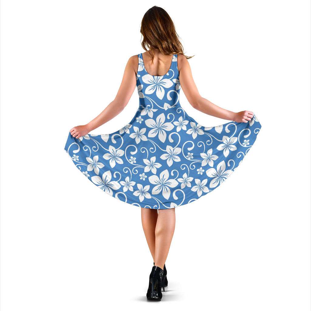 Hibiscus Pattern Print Design HB09 Midi Dress