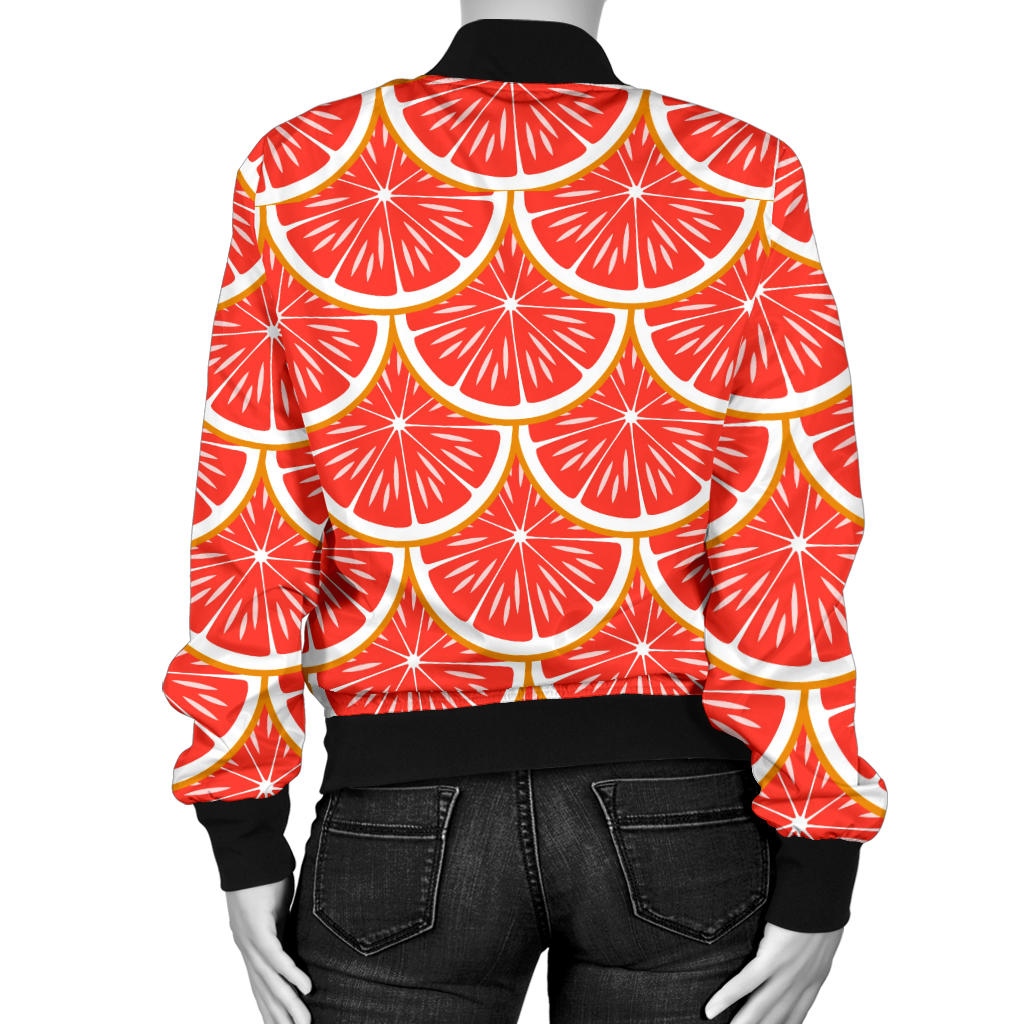 Grapefruit Pattern Print Design GF07 Women Bomber Jacket