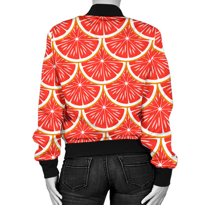 Grapefruit Pattern Print Design GF07 Women Bomber Jacket