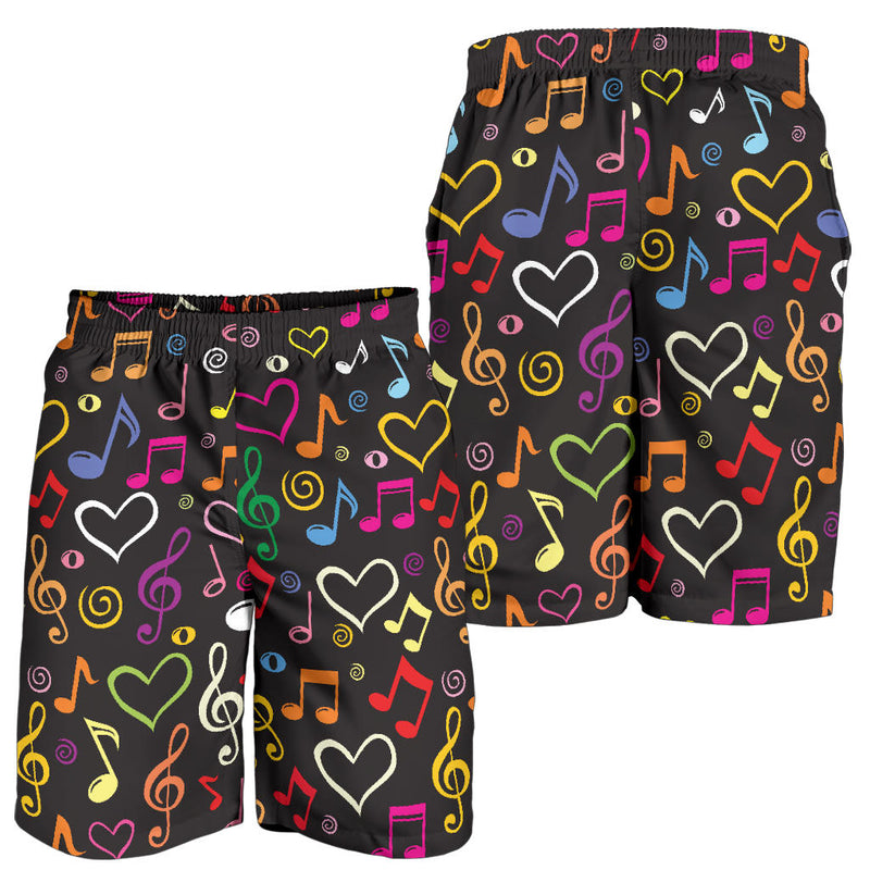 Music note Pattern Print Design A01 Mens Shorts