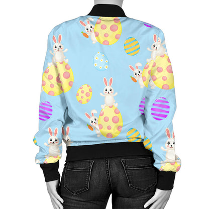 Easter Eggs Pattern Print Design RB015 Women Bomber Jacket