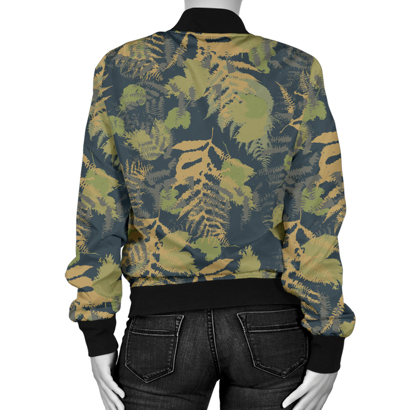 Camouflage Tropical Pattern Print Design 04 Women's Bomber Jacket