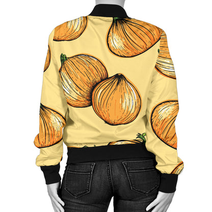 Onion Pattern Print Design A04 Women's Bomber Jacket