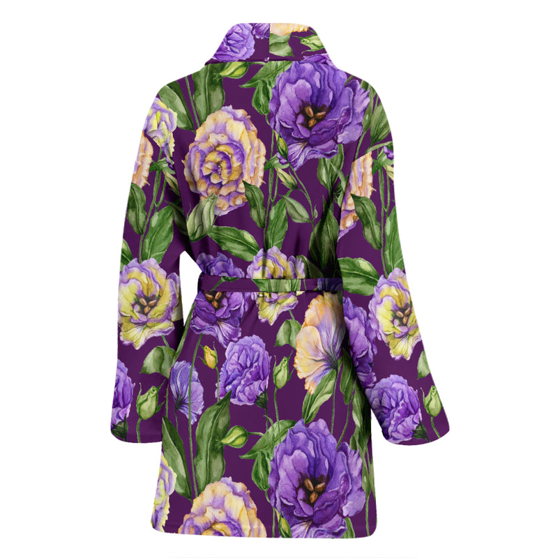 Lisianthus Pattern Print Design LT03 Women Bathrobe