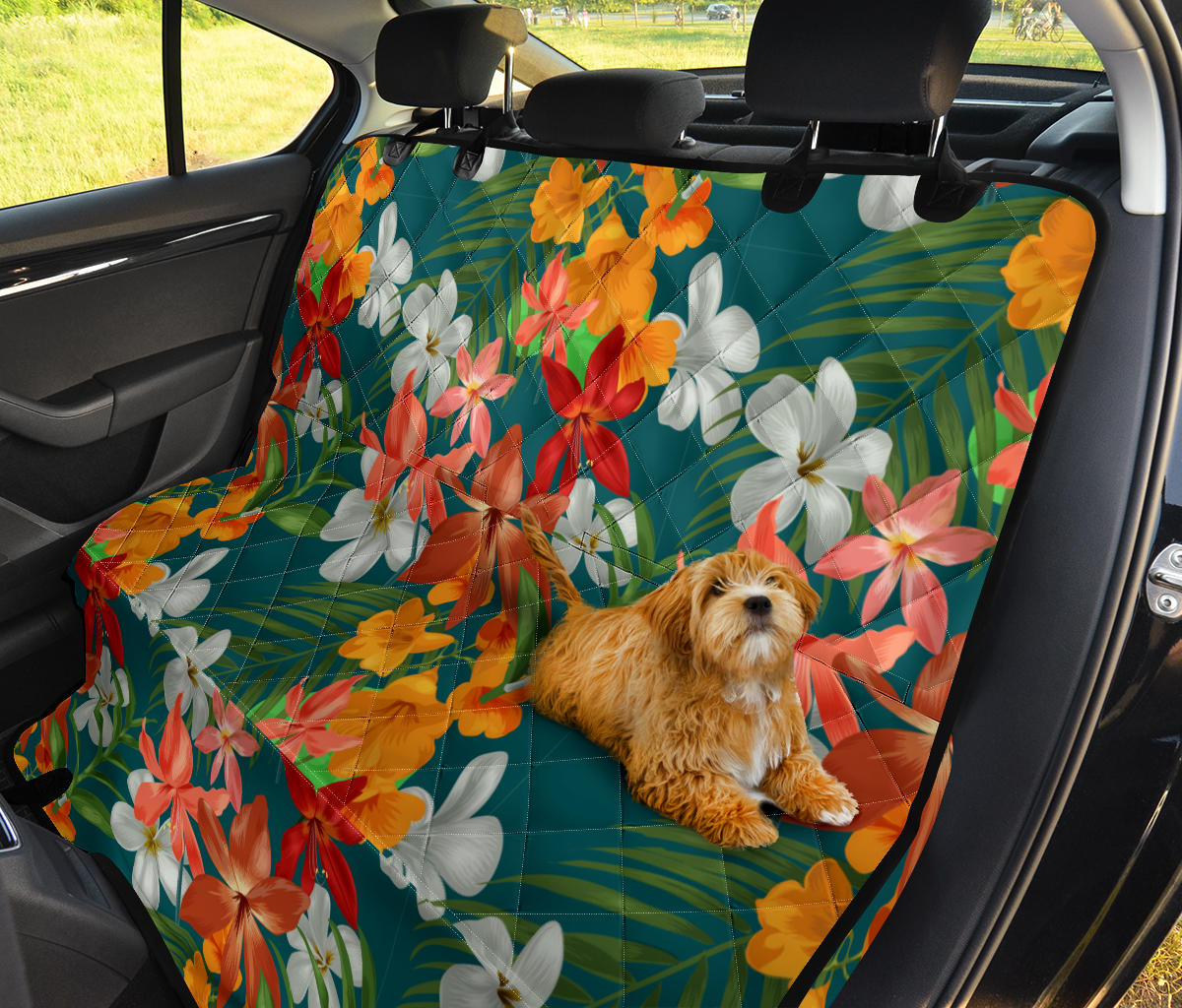 Amaryllis Pattern Print Design AL06 Rear Dog  Seat Cover