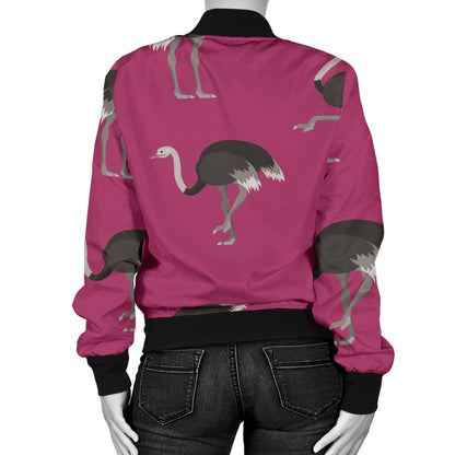 Emu Pattern Print Design 02 Women's Bomber Jacket