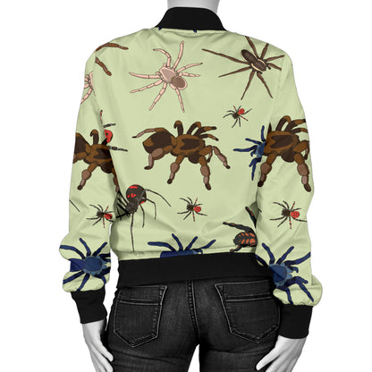 Tarantula Pattern Print Design 02 Women's Bomber Jacket