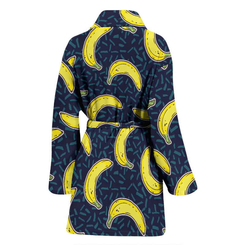 Banana Pattern Print Design BA09 Women Bathrobe