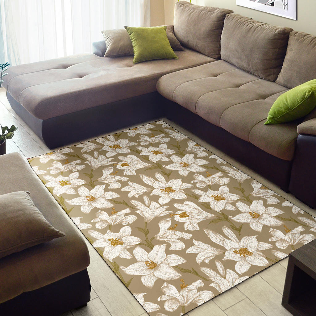 Lily Pattern Print Design LY07 Area Rugs