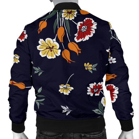 Summer Floral Pattern Print Design SF01 Men Bomber Jacket