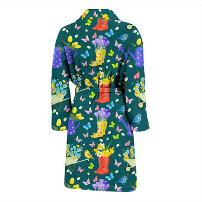 Gardening Pattern Print Design G08 Men Bathrobe