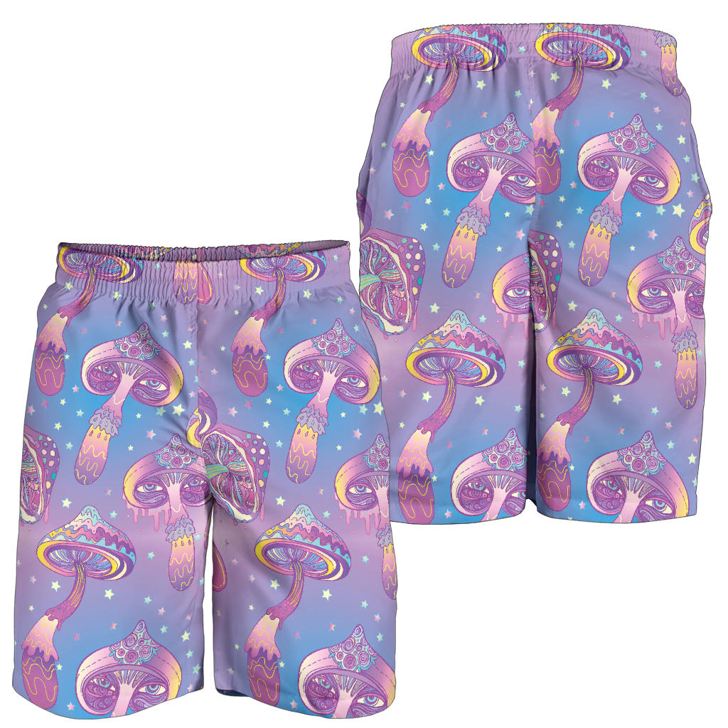 Psychedelic Mushroom Pattern Print Design A01 Mens Shorts